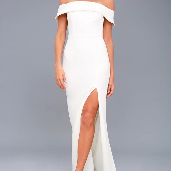 White off the shoulder maxi dress. BNWT - Picture 3 of 5
